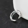 Nafoge joyería de plata al por mayor anillo de plata de cuerpo entero Anillo de cola de plata de flor hueca para mujer anillo de plata para dedo meñique con apertura
