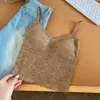 Dois Estilos de Uso Renda Francesa com Acabamento de Cílios Lindo Top Regata Camisola com Costas Abertas e Almofadas de Sutiã Embutidas para Uso Interno ou Externo Sutiã Tomara-que-caia
