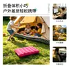 Set rectangular de máscara de ojos inflable de PVC flocado y tapones para los oídos, almohada inflable flocada suave, almohada inflable simple para siesta