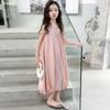 Vestido Fino de Verão para Meninas 2025 Novo Estilo Infantil Vestido Regata Sem Mangas Vestido de Princesa da Moda para Meninas