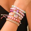 Pulsera Europea y Americana Popular Transfronteriza de Verano para la Playa Acero Inoxidable Colorida Árbol de Coco Tortuga Arcilla Suave Trenzada Juego de Pulseras