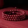 Pulseira de Areia Dourada Roxo Cinábrio Natural [Grau B] com 108 Contas, Contas Budistas de Oração Multicamadas para Homens e Mulheres, Boa Sorte no Ano do Zodíaco, Estilo Chinês Tradicional