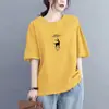2026 Nueva Camiseta de Verano Estilo Coreano para Mujer Tallas Grandes de Manga Corta, Holgada Casual Adelgazante Nueva Camiseta Top