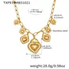 Acero Inoxidable Corazón Piedra Natural Collar Pendientes Chapado en Oro de 18K Ins Moda Europea y Americana Multipéndulo Versátil Juego de Joyería