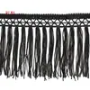 Adorno de Encaje Ancho Hecho a Mano por el Fabricante, Encaje de Flecos Negro para Ropa, Adorno de Encaje Ancho para Cortinas Cojines de Sofá