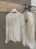 Y.JIA 2026 Otoño Estilo Francés Suave Lunares Versátil Adelgazante Manga con Volantes Blusa 5838