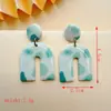 Pendientes de Arcilla Suave Hechos a Mano Frescos de Verano para Mujer Pendientes Asimétricos Geométricos de Arcilla Suave con Recubrimiento UV Pendientes