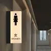 Placa de banheiro sinal direcional luminoso guia pendurado banheiros masculino e feminino com luzes sinal identificador de banheiro