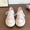 Tênis de Lona Preto Estrelado para Mulheres 2026 Novo Verão Finos Respiráveis Versáteis de Nicho Originais Sapatos Brancos para Mulheres