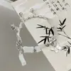 Nuevo Pulsera de Mariposa con Cuentas Estilo Chino Diseño de Nicho Ins Pulsera de Campana de Bambú Escalonada Regalo para Mejor Amiga Joyería