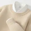 Otoño e Invierno Nuevo Estilo Siete Agujas Engrosado Patrón Piña Jacquard Lana Australiana Suéter para Hombre Cuello Redondo Camiseta Base de Punto Venta al por Mayor