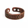 Anillos de Energía Magnética Retro Color Cobre Rojo Europeos y Americanos Transfronterizos para Hombres y Mujeres, Anillos Magnéticos Abiertos al por Mayor