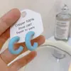 Banho de Ouro Real, Coleção Série Azul Moda Coreana e Japonesa, Brincos de Esmalte com Efeito Gotejante para Mulheres, Novos Brincos e Acessórios de Luxo Leve Nicho