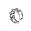 Diseño Punk Acero Inoxidable Hueso Negro Anillo Abierto Accesorios Europeo y Americano Nuevo Nicho Anillo de Calavera para Hombres y Mujeres