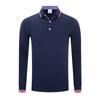Camisa polo de algodão com lapela e manga comprida, para homens e mulheres, para funcionários da empresa, roupas de trabalho, camiseta estampada com logotipo bordado