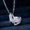 Collar Corazón de Durazno Nuevo de Cao Shi Chapado en Oro Blanco Colgante de Corazón Collar para Mujer Estilo de Celebridad de Internet Europeo y Americano ins de Venta Caliente