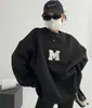 Diseño de moda coreano sensación suelta ajustada 2025 otoño e invierno nuevo estilo Hong Kong letras estampadas cuello redondo suéter forro polar