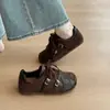 Zapatos de entrenamiento alemanes para mujer otoño Zapatos americanos Argan casual correa de cuero retro hebilla oculta para aumentar altura cordones Rad moda zapatos de plataforma suela gruesa