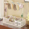 Caja de almacenamiento para accesorios para el cabello para escritorio, joyería infantil, ligas para el cabello, diademas, pinzas para el cabello, collares, aretes, pulseras, cintas para el cabello, pinzas de cangrejo, soporte de exhibición