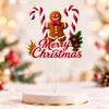 Topper de Bolo de Acrílico para Natal e Ano Novo de 2027 Rena de Desenho Animado Decoração de Bolo MerryChristmas