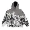 Sudadera Transfronteriza de Comercio Exterior Streetwear Sudadera con Capucha de Calavera Retro Sudadera con Capucha y Cremallera Sudadera con Capucha Gótica