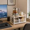 Estante de Almacenamiento para Tetera de Salud de Oficina Portavasos Taza de Café Taza Estación de Trabajo Escritorio Estante de Almacenamiento Multifuncional de Varias Capas