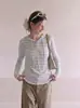 2026 Nuevo top protector solar a rayas estilo coreano con capucha, camisa para aire acondicionado para mujer, prenda exterior de verano con diseño elegante, camiseta de manga larga para cubrir