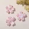 Suave satén sintético rosa pálido y tela de perlas sintéticas flor de cerezo DIY accesorio para el cabello y accesorio para la ropa estilo dulce y femenino