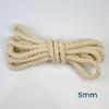 Cuerda de algodón de tres hebras de color sólido Esta cuerda blanca para atar está hecha a mano, cuerda tejida de bricolaje, cuerda torcida blanca, cuerda gruesa