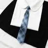 Gravata JK Estilo Japonês para Mulheres, Gravata Borboleta para Camisa Estilo Academia de Verão, Acessório Borboleta Feminino, Pequeno Acessório, Gravata DK Xadrez Estudantil para Homens