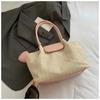 Bolso de Mano de Paja 2025 Verano Versátil Para Ir al Trabajo Bolso de Hombro Tejido Bolso Tote Casual de Moda de Gran Capacidad para Mujer