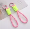 Chaveiro com Padrão de Liga de Poliéster Espesso e Nós, Argola de Chaveiro, Pingente de Chaveiro DIY Feito à Mão, Acessórios de Joalheria