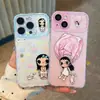 Aplicable a Funda para Teléfono Apple 17PROMAX Transparente Dibujos Animados Pequeño Jade Pequeño Conejo Floral iPhone18 Funda Protectora Anti-caída