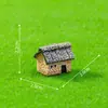 Ornamentos de micro paisagem de musgo 6 casas de cabana de palha casa pequena de resina artesanato criativo estilo Zakka