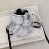 Acessórios de Cabelo Delicados da Coreia do Sul Rede Flor Tridimensional Fita Laço Grande Anel de Cabelo Fada Batendo Doce Elástico de Rabo de Cavalo para Mulheres