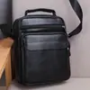 Bolsa de Ombro de Couro Bovino de Primeira Camada, Bolsa Transversal Masculina, Bolsa Masculina Estilo Vertical, Mochila de Couro Genuíno Estilo Coreano Business Casual, Bolsa Masculina Multicamada