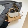 Bolso de Mano Bandolera de Hombro Único para Mujer, Elegante, Casual y Sencillo, Nuevo 2025, con Solapa de Color en Bloque, Bolso Cuadrado Pequeño para Mujer