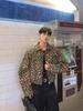 Chaqueta con cremallera y estampado de leopardo de estilo coreano, nueva chaqueta de primavera y otoño de estilo High Street Yipi Shuai Fried Street, chaqueta de moda que combina con todo.
