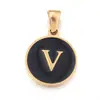 Collar con colgante de acero de titanio DIY de 26 letras inglesas de venta caliente, cadena redonda para clavícula para mujer, accesorios de joyería de acero inoxidable al por mayor