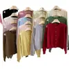 Cardigan Tricotado de Cor Pura Estilo Coreano com Botão Pequeno Dourado e Gola Redonda para Mulheres 2024 Novo Design de Início de Outono Tendência de Nicho