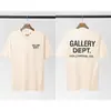 Camiseta Americana de Manga Curta Gallery Dept Classic Letter Slogan Básico Estampa LOGO 100% Algodão