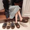 Pantuflas Peludas con Suela Gruesa Estampado de Leopardo para Mujer, Novedad Otoño e Invierno 2025, Pantuflas de Algodón Transfronterizas para el Hogar al por Mayor, Antideslizantes y Cálidas