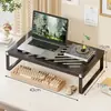 Suporte para laptop, organizador de teclado de mesa multifuncional, prateleira de armazenamento em níveis para itens pequenos, organizador de mesa para estações de trabalho de escritório
