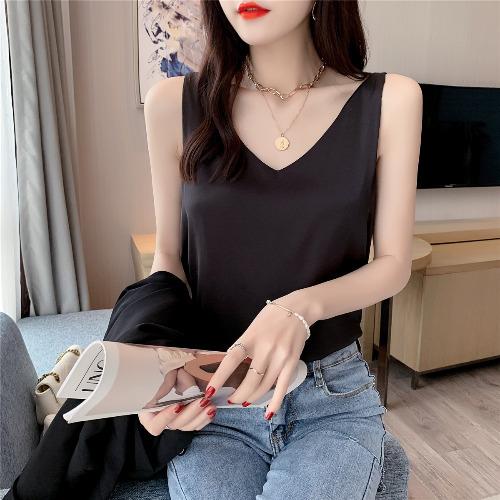 帮手SKU图-吊带背心女外穿夏季无袖外搭配小西装打底内搭真丝