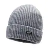 Chapéu de lã de inverno masculino estilo coreano chapéu cinza forrado de lã chapéu de malha espessado novo chapéu frio feminino de outono e inverno da moda quente