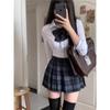 Saia Original de Uniforme JK Saia Plissada Genuína de Cintura Alta Saia Curta Feminina Caída Saia de Desejo Puro Terno de Camisa de Cintura Outono e Inverno