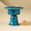 Quemador de Incienso Alto Azul Pavo Real Cerámica Estética Estilo Sino Portainciensos Adorno de Incienso para el Hogar Ambiente de Alta Gama Interior Soporte de Incienso