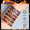 Tema Halloween Cruzamento Glitter Abóbora Gel Holográfico Maquiagem Carnaval Maquiagem Corporal e Facial