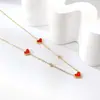 Pendente de Clavícula Branco em Forma de Coração de Concha Vendido em Massa Transfronteiriço, Acessório de Colar Coração de Aço Inoxidável Banhado a Ouro 18K Moderno e Simples