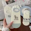 Calcetines finos y transpirables de primavera y verano para mujer, diseño lindo de cachorro de dibujos animados, calcetines invisibles de algodón de corte bajo, antideslizantes, calcetines tobilleros invisibles